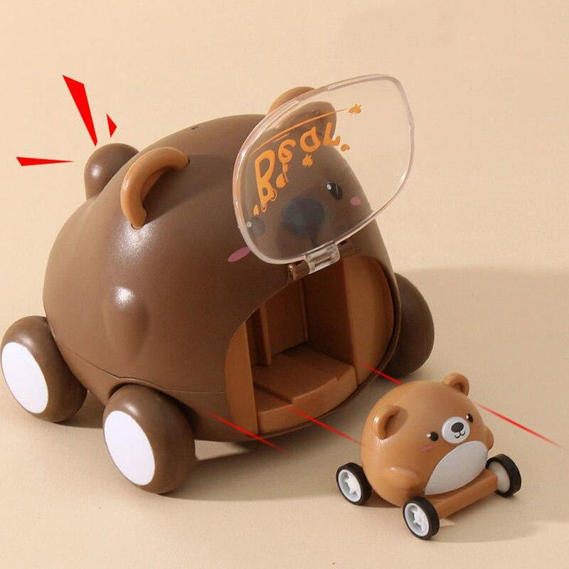 Montessori, Veículo de Catapulta Mini Carro Urso para Crianças